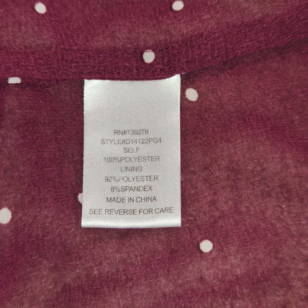 Daniel Rainn Women's Blouse Size L  Burgundy Sleeve 3/4 Crew Neck - Picture 8 of 9